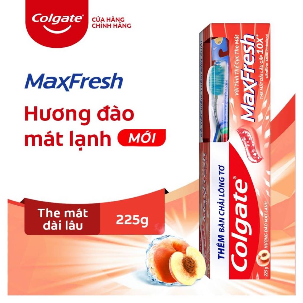 Kem Đánh Răng Colgate 225g Hương anh đào mát lạnh + Tặng Bàn Chải Cao Cấp