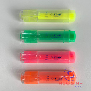 Bút Dạ Quang Hiệu G Star 045 (Xanh, Hồng, Cam, Vàng), Bút Highlight Đánh Dấu Cao Cấp