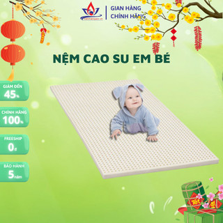 Nệm cao su thiên nhiên em bé, 100% cao su thiên nhiên cao 5cm