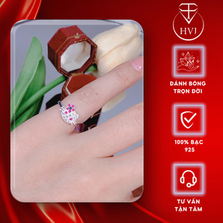 Nhẫn cho bé gái Bạc 925 Hello Kitty đính đá HVJ 37
