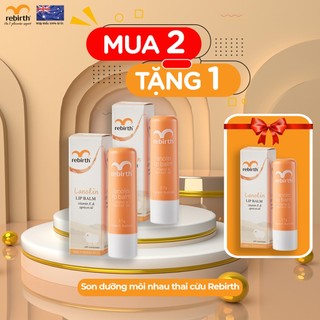 [Mua 2 tặng 1] Son Dưỡng Môi Nhau Thai Cừu Rebirth Lanolin Lip Balm with Vitamin E & Apricot Oil (3.7g)