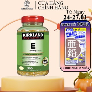 Viên Bổ Sung Vitamin E 400iu - 500 viên Kirkland của Mỹ