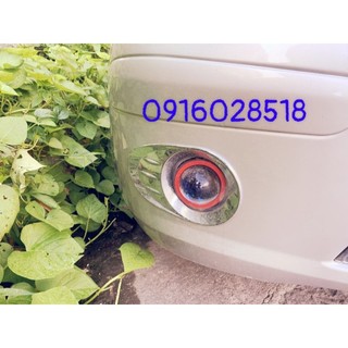 Bộ 2 Ốp viền đèn gầm trước Kia Morning 2008 2009 2010 2011 tròn xi mạ Crom,ốp đèn sương mù