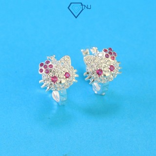 Bông tai cho bé gái bằng bạc hình Hello Kitty dễ thương, an toàn cho cho bé BTT0004 - Trang Sức TNJ