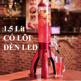 Tháp bia bình đựng coca 1.5l HC Đựng nước hoa quả cocktail Đèn LED lõi đá giữ lạnh cho nhà hàng