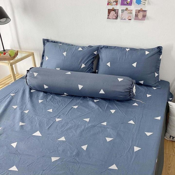 Sét 4 món Ga Gối  (1 ga + 2 vỏ gối nằm + 1 vỏ gối ôm) |chất liệu Cotton Poly mềm dai kích thước ga M