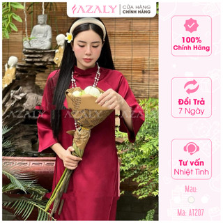 Áo dài cách tân cổ sen tay lỡ AZALY dáng suông - AT207