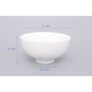 Set 10 Chén Bát Ăn Cơm Sứ Trắng Trơn Hàng Dày