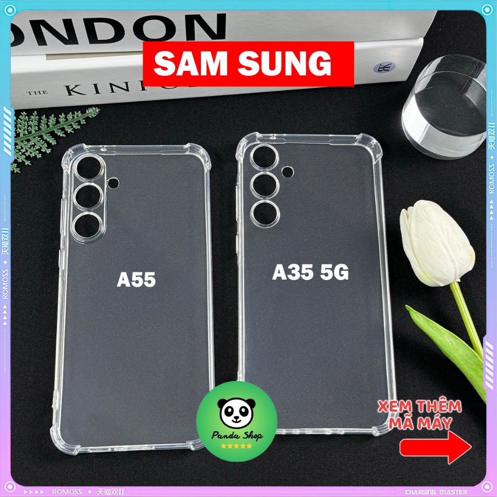 Ốp Samsung A34 5G / A55 Bảo Vệ Cam, Chống Sốc, Trong Suốt, Silicon
