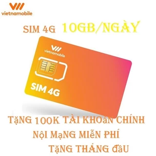 Sim 4G  Vietnamobile 300GB/Tháng, Miễn Phí Tháng Đầu, Nghe Gọi Nội Mạng Miễn Phí, Sim Giá Rẻ