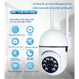 Camera Wifi Giám Sát Không Dây Camera Giám Sát 1080p,360 Độ Giám Sát,Giám Sát hồng ngoại rõ ràng hơn,8 đèn LED