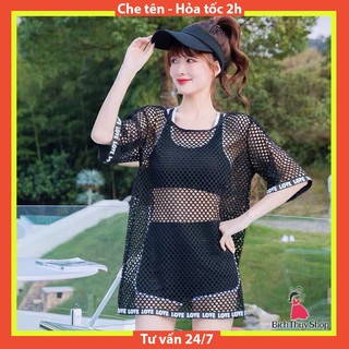 Bộ Đồ Bơi Nữ Kiểu Dáng Thể Thao Set Đi Biển 3 Mảnh Năng Động Cá Tính