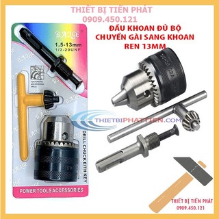 [Combo Sốc] Đầu Kẹp Mũi Khoan Mang Ranh 13mm + Đầu Chuyển Máy Đầu Gài Khoan Sang Kẹp + Mở Vặn Đầu Khoan NUR (Chính Hãng)