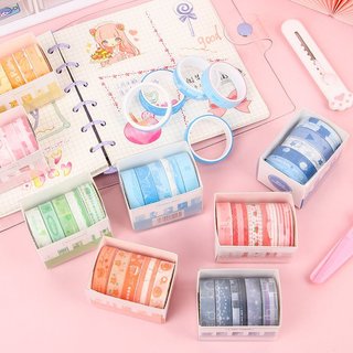 1 cuộn băng keo washi tape nhiều chủ đề, nhiều màu sắc
