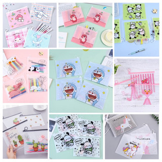Túi Zip/Ví Dẻo Đựng Đồ Trong Suốt Nhiều Hoạ Tiết Cây,Cún, Gấu Dâu, Xương rồng, pink, unicor