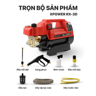 Máy Rửa Xe Mini XPOWER RX-3D Áp Lực hd888 Cao Có Chỉnh Áp,Lõi Đồng Cực Khỏe - tặng kèm bình bọt tuyết