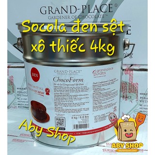 Socola đen sệt Grand Place Puratos xô 4kg ⚡ LOẠI TỐT ⚡ dùng để phủ mặt, làm nhân bánh kẹo