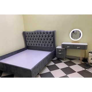 Giường ngủ bọc nỉ thiết kế Châu Âu sang trọng và hiện đại