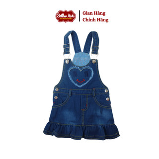 Yếm jean bé gái trái tim mặt cười silberkids