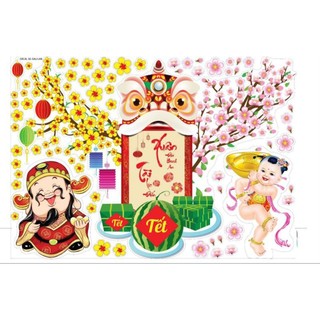 Decal trang trí Tết HOA MAI 4D
