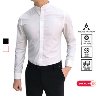 Áo sơ mi nam cổ tàu cao cấp, Sơ mi nam Hàn Quốc vải lụa dài tay không nhăn không xù SMCTT