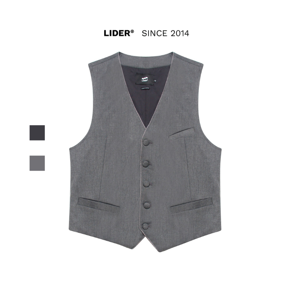 Áo Ghi Lê Unisex LIDER WATSON GILET - Grey/Black