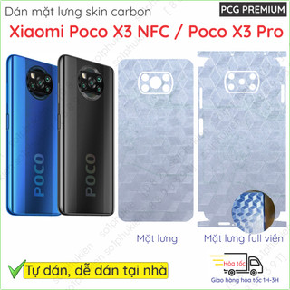 Miếng dán mặt lưng skin carbon Xiaomi Poco X3 NFC/ Poco X3 Pro