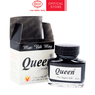 Mực Viết Máy Không Cặn Queen 30ml - Mực Đen (Hàng Việt Nam Chất Lượng Cao)