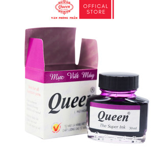 Mực Viết Máy Không Cặn Queen 30ml - Mực Tím (Hàng Việt Nam Chất Lượng Cao)