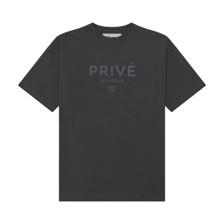 DVRK - Áo Thun Boxy Tee In Nổi Logo Privé Hidden Màu Xám-DVRK-24SS