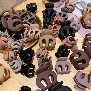 Kẹp tóc càng cua nhám màu nâu trà sữa 6 răng phong cách hàn quốc hot trend