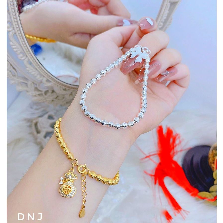 Lắc tay bạc xi vàng