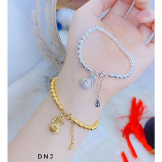 Lắc tay bạc xi vàng