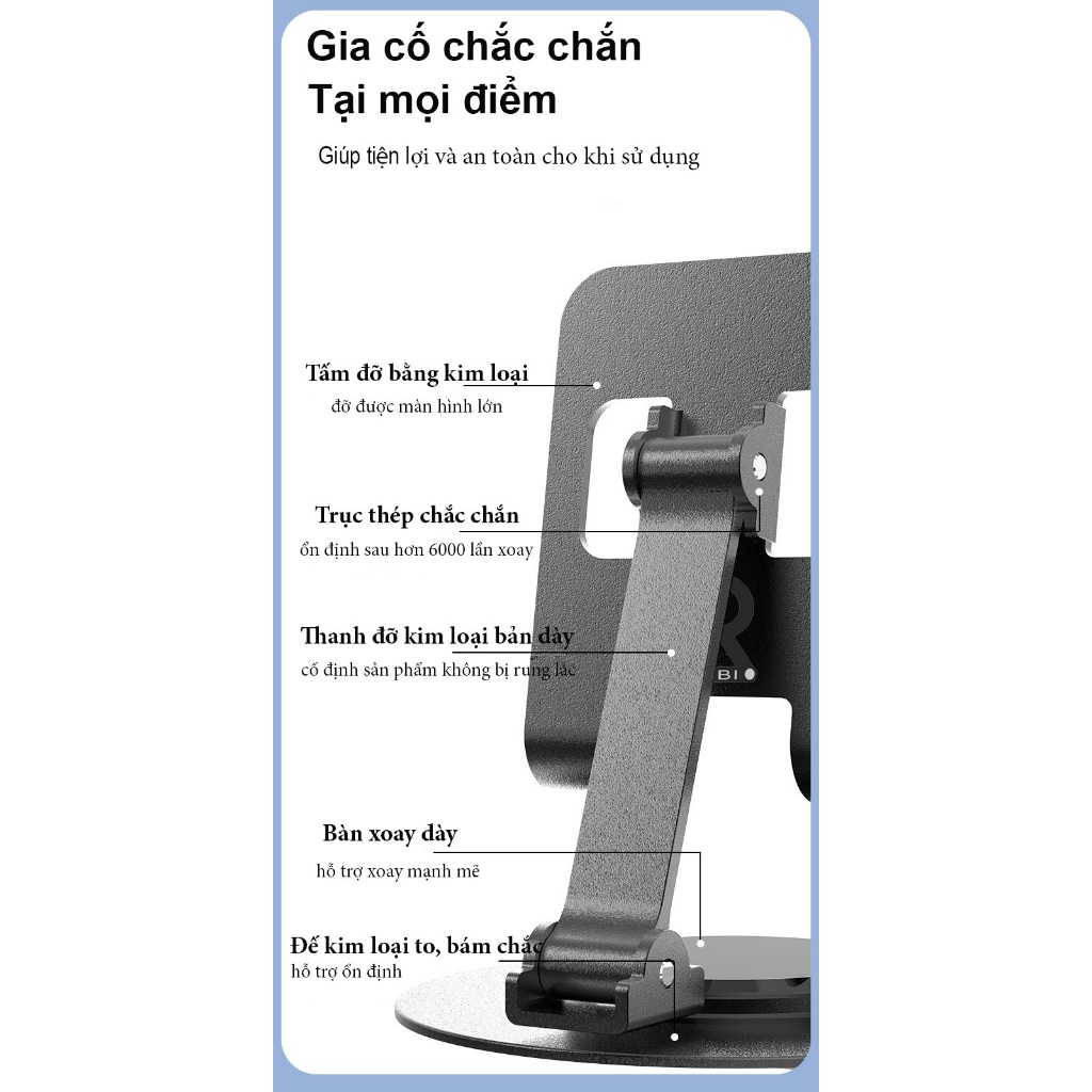 Giá đỡ điện thoại bằng kim loại xoay 360° RIBI S512 - Hàng chất lượng cao | BigBuy360 - bigbuy360.vn
