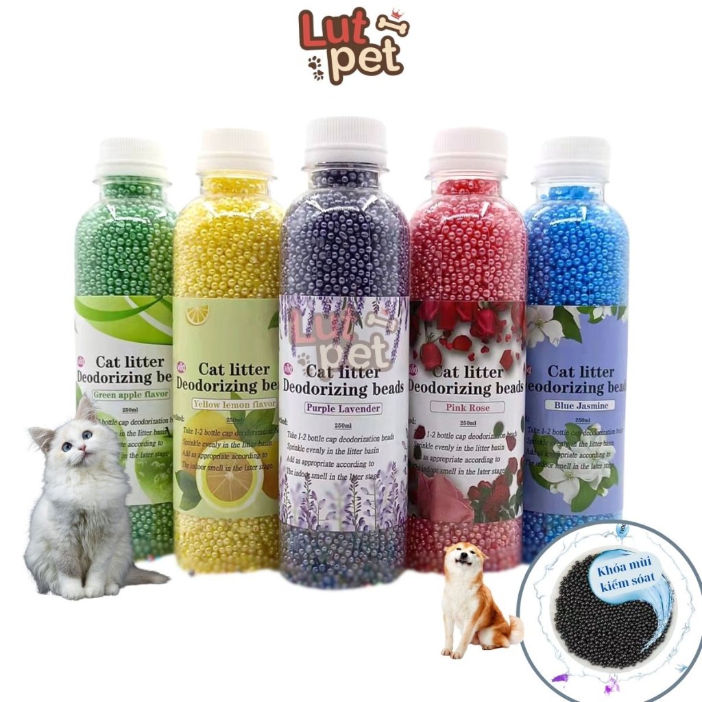 Hạt khử mùi cát vệ sinh cho mèo, giảm mùi hôi cát mèo - lutpet