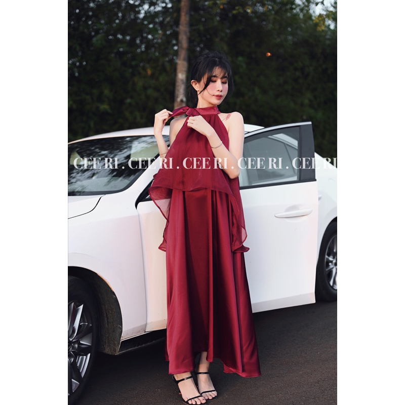 Váy lụa yếm dài CEERI ( ảnh chính chủ )