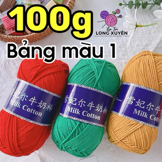 Len Milk Cotton 100g mác xanh Xuefeier BẢNG 1 mã 01-48
