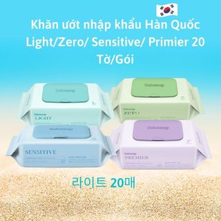 Khăn Ướt Bebesup Light/ Zero/ Primier/ Sensitive 20 Tờ Nhập Khẩu Hàn Quốc