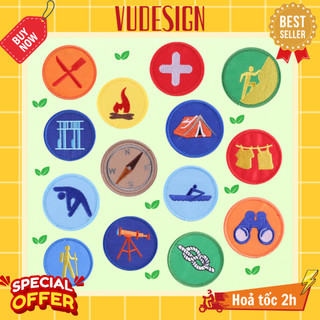 Sticker Dán Vải, Sticker Thêu Quần Áo, Balo, Túi, Mũ Huy Hiệu Hướng Đạo Sinh Boyscouts Vudesign