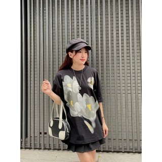 Áo Thun Unisex Tay Lỡ FUNT  BLURFLOWER TEE 100% Cotton Thoáng Mát, Co Giãn Tốt