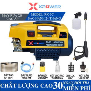 Máy rửa xe Xpower 3C áp lực cao - Lõi đồng 100% - Máy rửa xe mini bảo hành 24 tháng - Máy xịt rửa gia đình tặng bình bọt