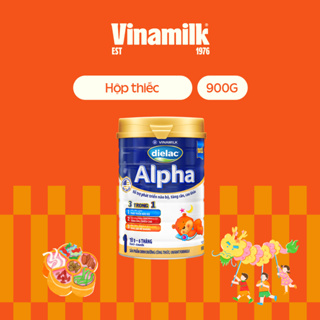 Hộp Sữa bột Vinamilk Dielac Alpha 1 - Hộp thiếc 900g cho bé từ 0 - 6 tháng