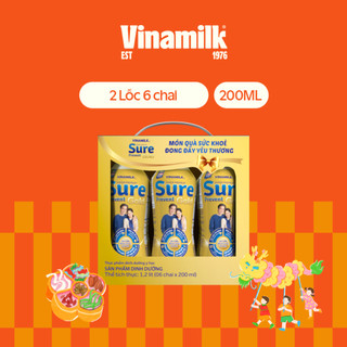 2 Lốc Sữa bột pha sẵn cho người lớn tuổi Vinamilk Sure Prevent Gold - Lốc 6 chai x 200ml