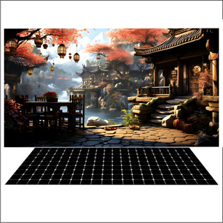 Tranh 3d decal có sẵn keo, tranh dán bể cá thủy sinh, bể cá rồng