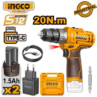 MÁY KHOAN VẶN VÍT DÙNG PIN INGCO 12V CDLI12325/CDLI12202