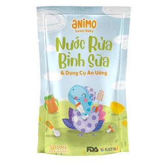 Nước rửa bình sữa Animo túi 500ml (Xanh da trời