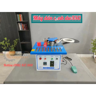 Máy dán cạnh gỗ mini DW550 đa chức năng dán cong, thẳng, vát 45, tự cắt chỉ khi hết ván