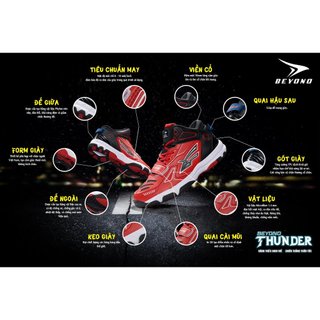 Giày Bóng Chuyền Beyono Thunder – Red Black