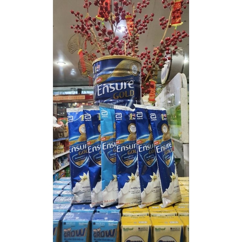 Combo 12 gói sữa Ensure gold dạng gói 48,6g siêu tiết kiệm và tiện lợi, hương vani (mẫu mới date mới