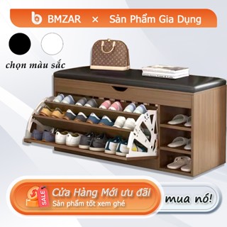BMZAR Tủ Giày Gỗ Cánh Lật Cao Cấp Kết Hợp Nệm Ghế Ngồi Mang Giày